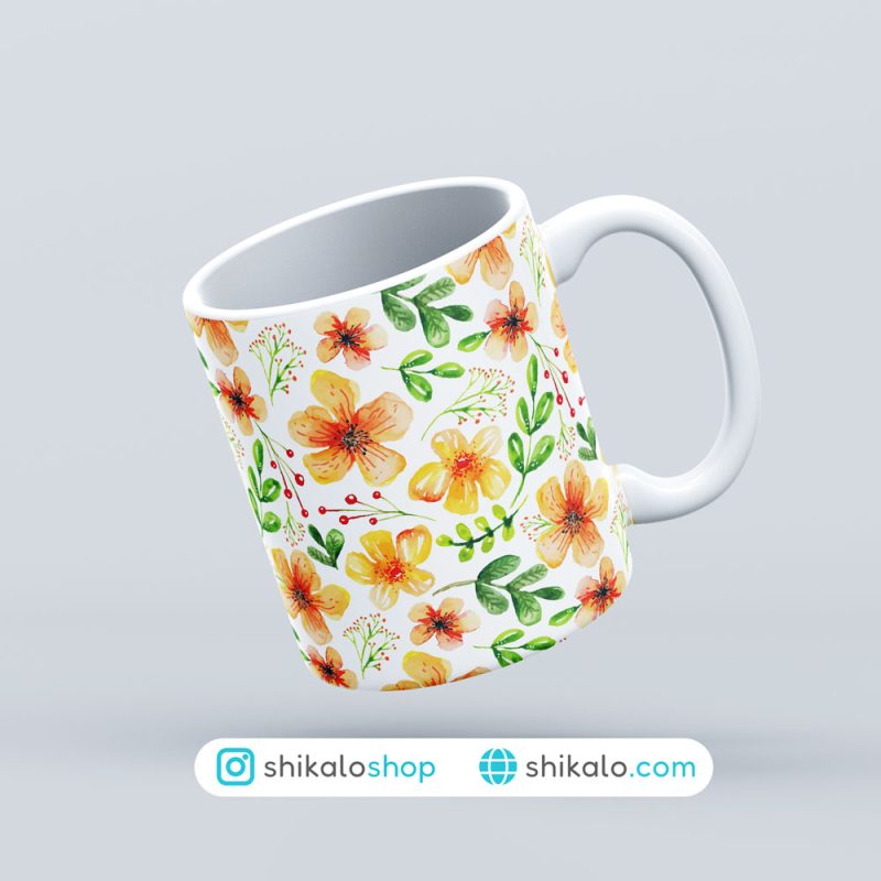 ماگ پترن طرح گل نارنجی