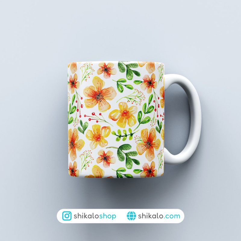 ماگ پترن طرح گل نارنجی