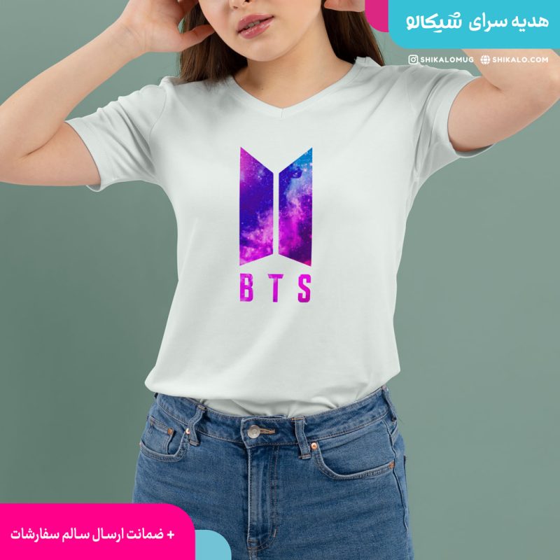 تیشرت طرح بی تی اس bts - Image 4