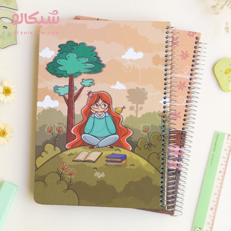دفتر 100 برگ جلد تخته ای دخترونه کد 2