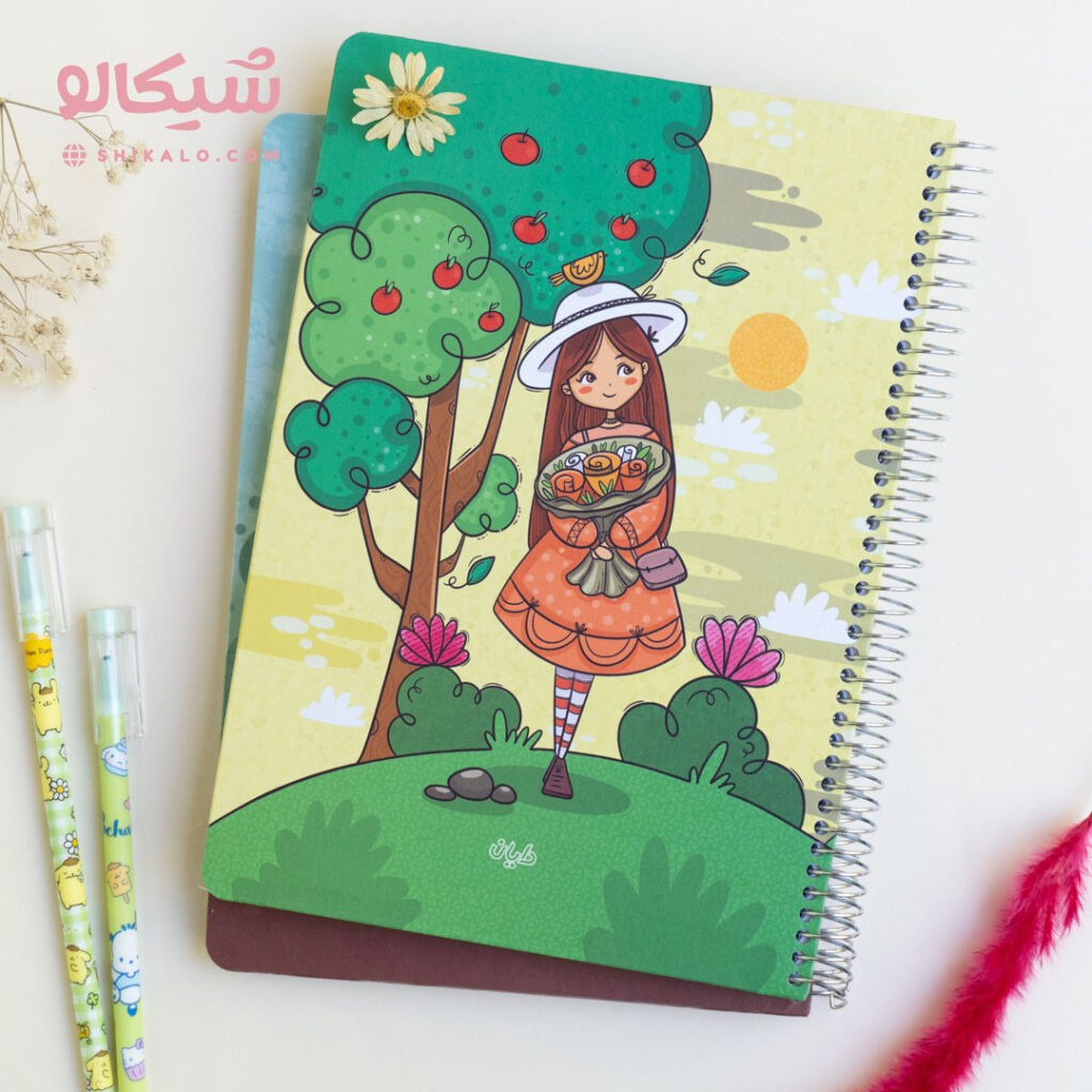 دفتر 100 برگ جلد تخته ای دخترونه