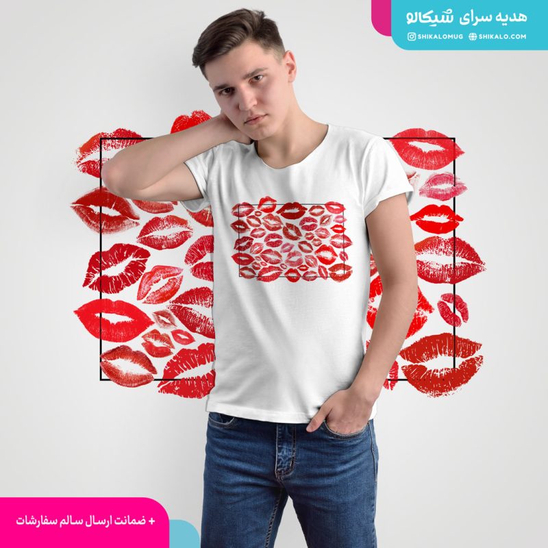 تیشرت طرح بوسه لب - Image 2