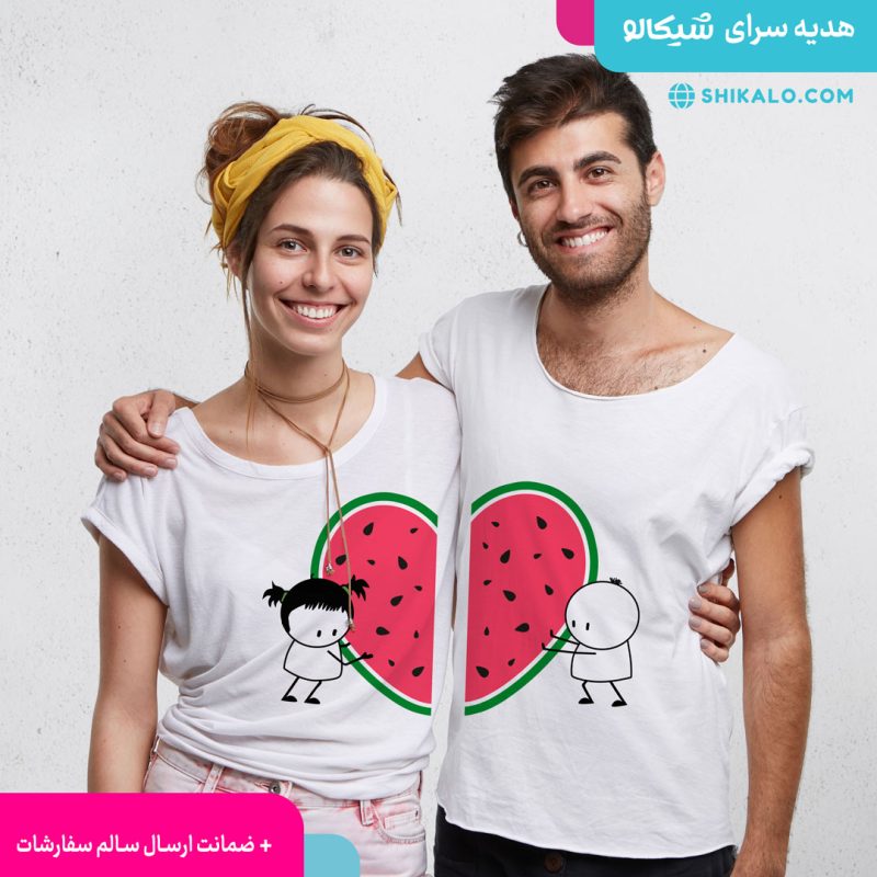 تیشرت ست یلدا طرح قلب هنداونه ای - Image 5