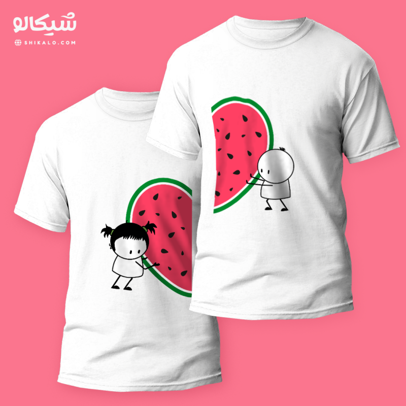 تیشرت ست یلدا طرح قلب هنداونه ای - Image 3