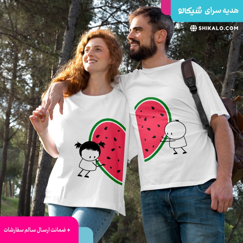 تیشرت ست یلدا طرح قلب هنداونه ای - Image 4