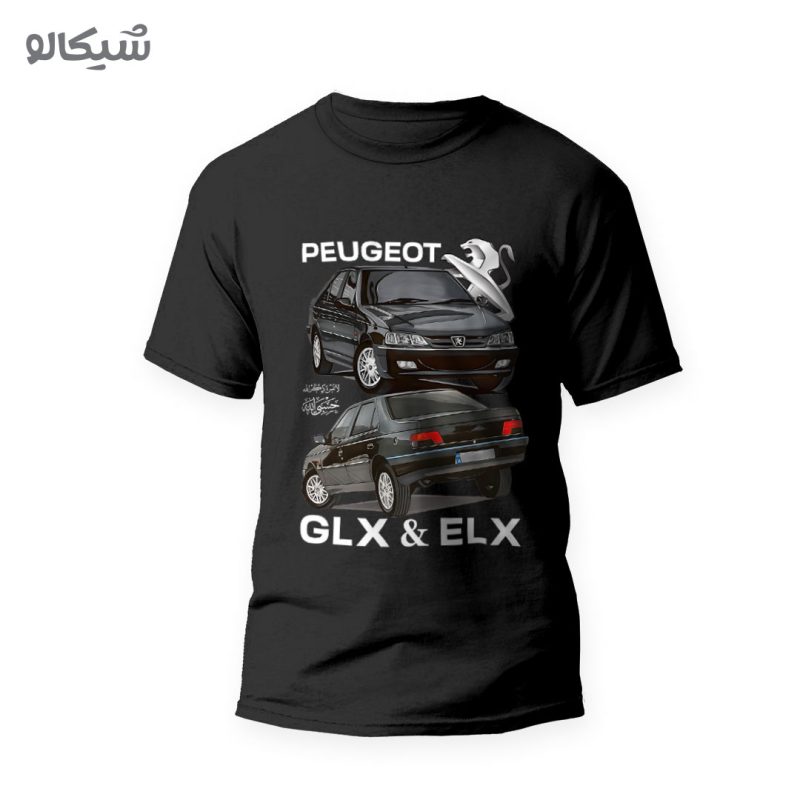 تیشرت شوتی طرح پژو 405 و پارس مشکی - Image 2
