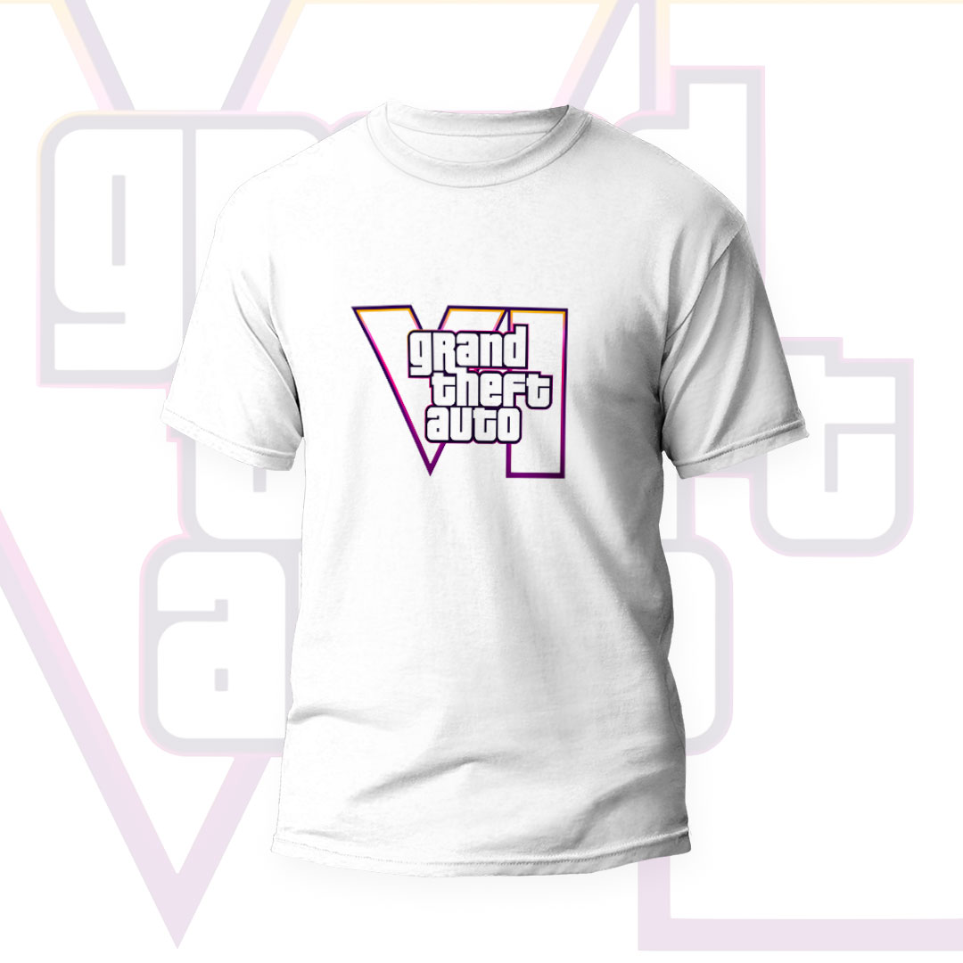 تیشرت GTA VI سفید 1 تیشرت جی تی آی VI