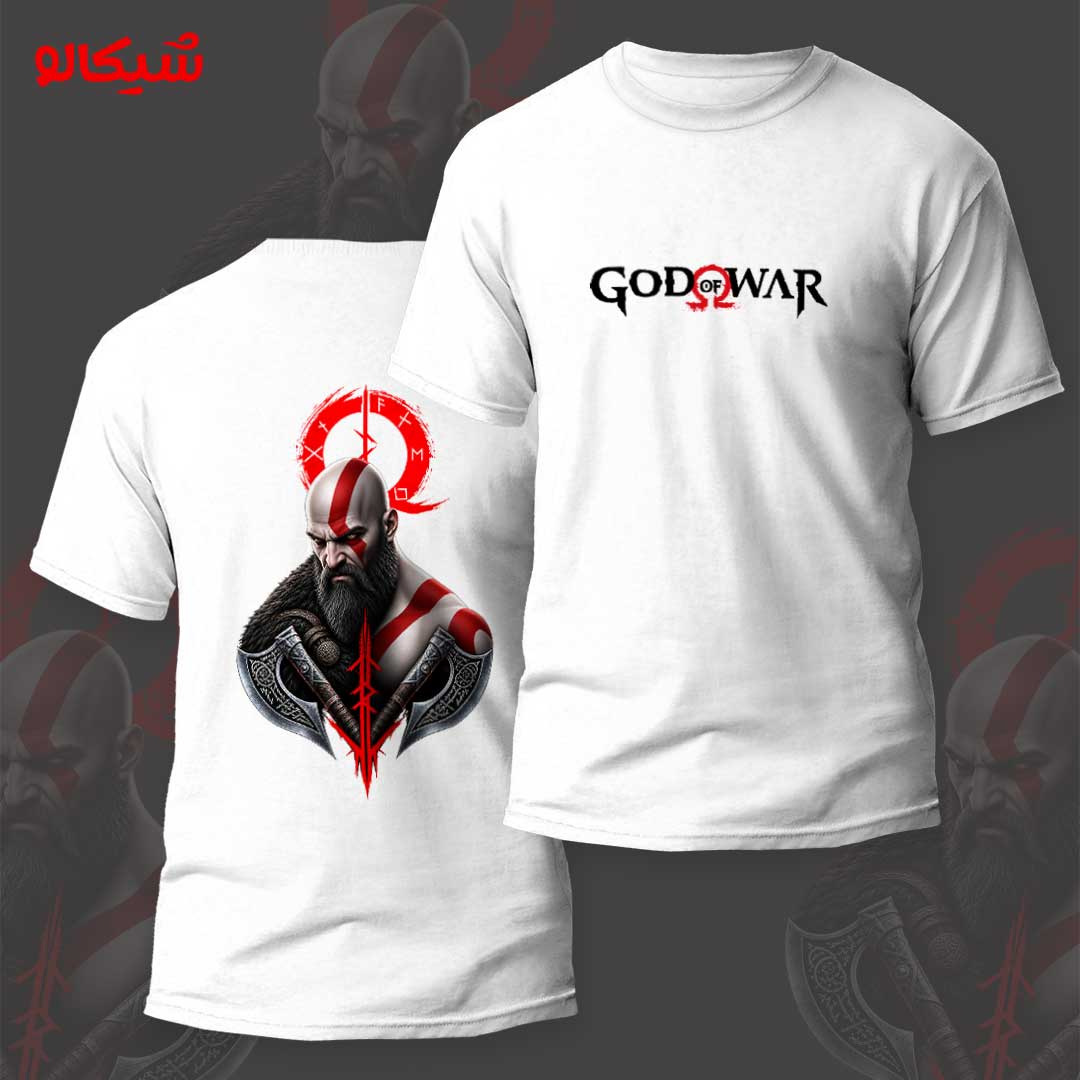 تیشرت گاد آف وار ( GOD OF WAR ) 1 تیشرت سفید طرح گاد اف وار