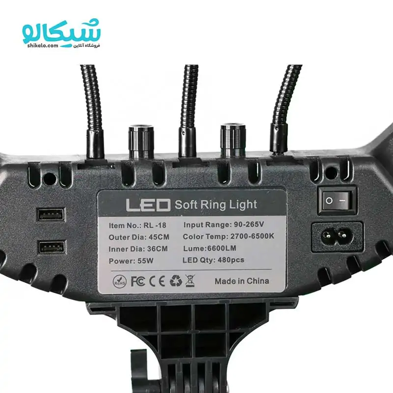رینگ لایت مدل RL-18 با پایه - تصویر 2