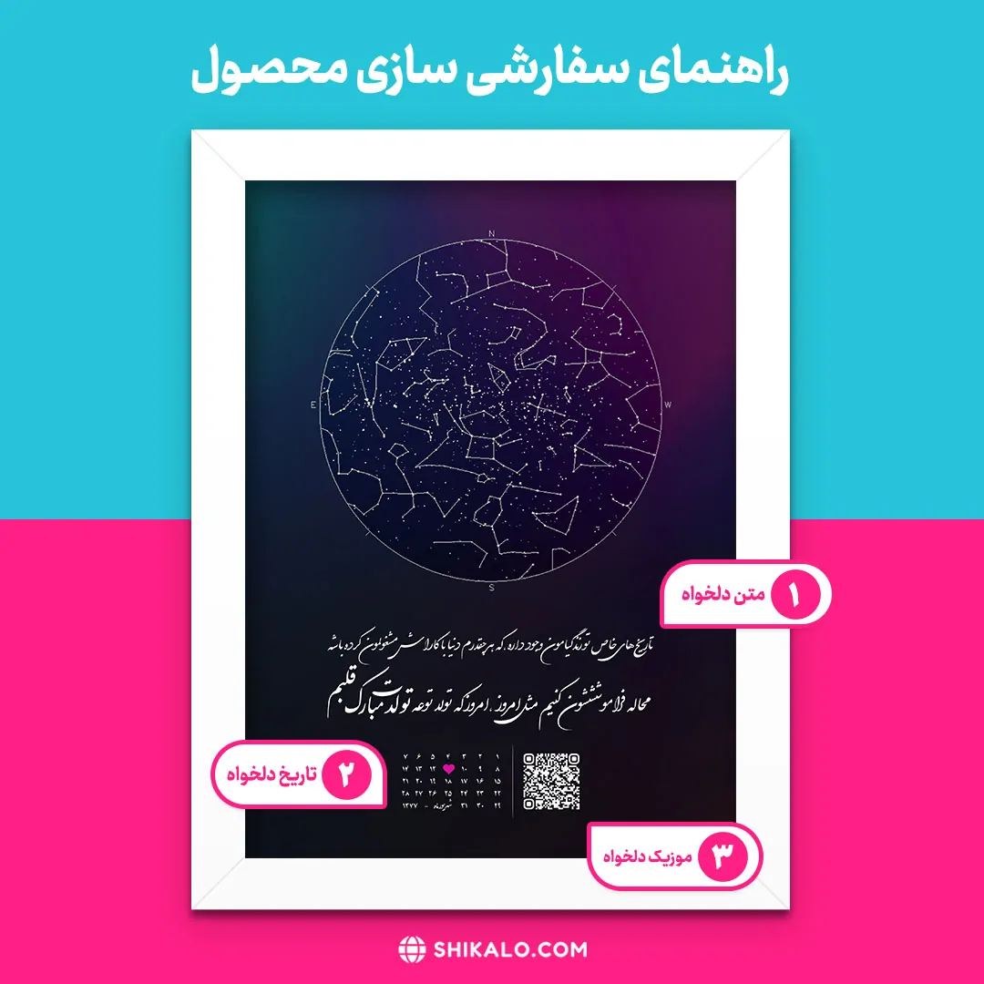 تابلو تبریک تولد طرح استارمپ + سفارشی کد 4 - تصویر 2