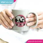 ماگ طرح پاندا زمینه صورتی - تصویر 2