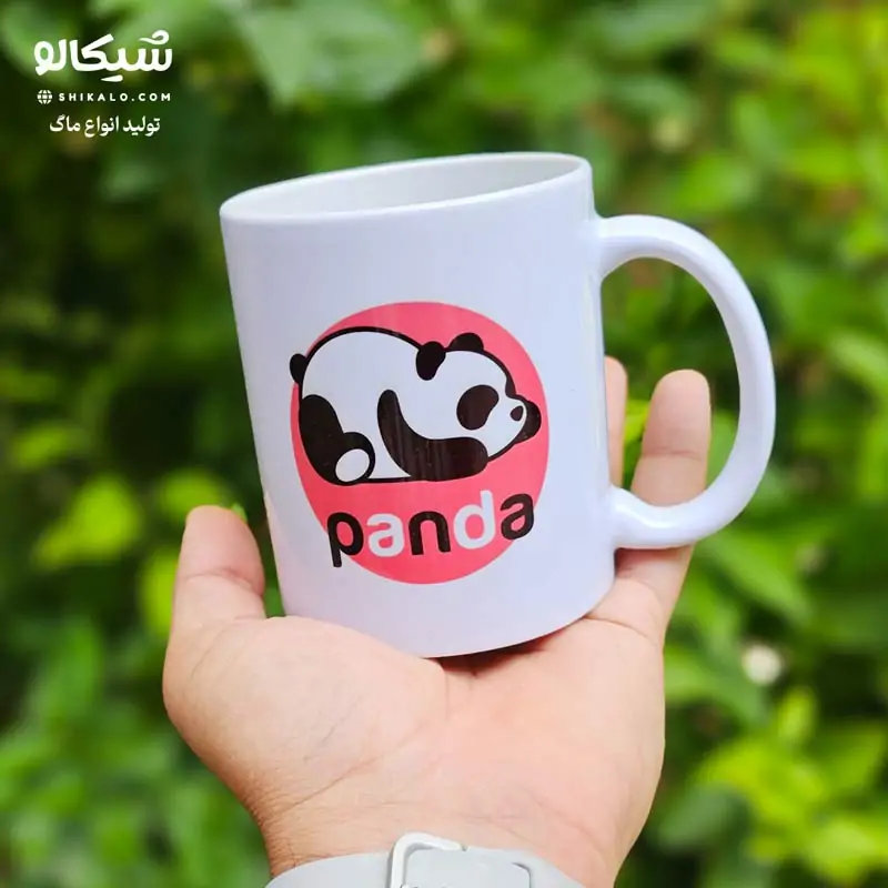 ماگ-پاندا ماگ طرح پاندا زمینه صورتی - تصویر 1