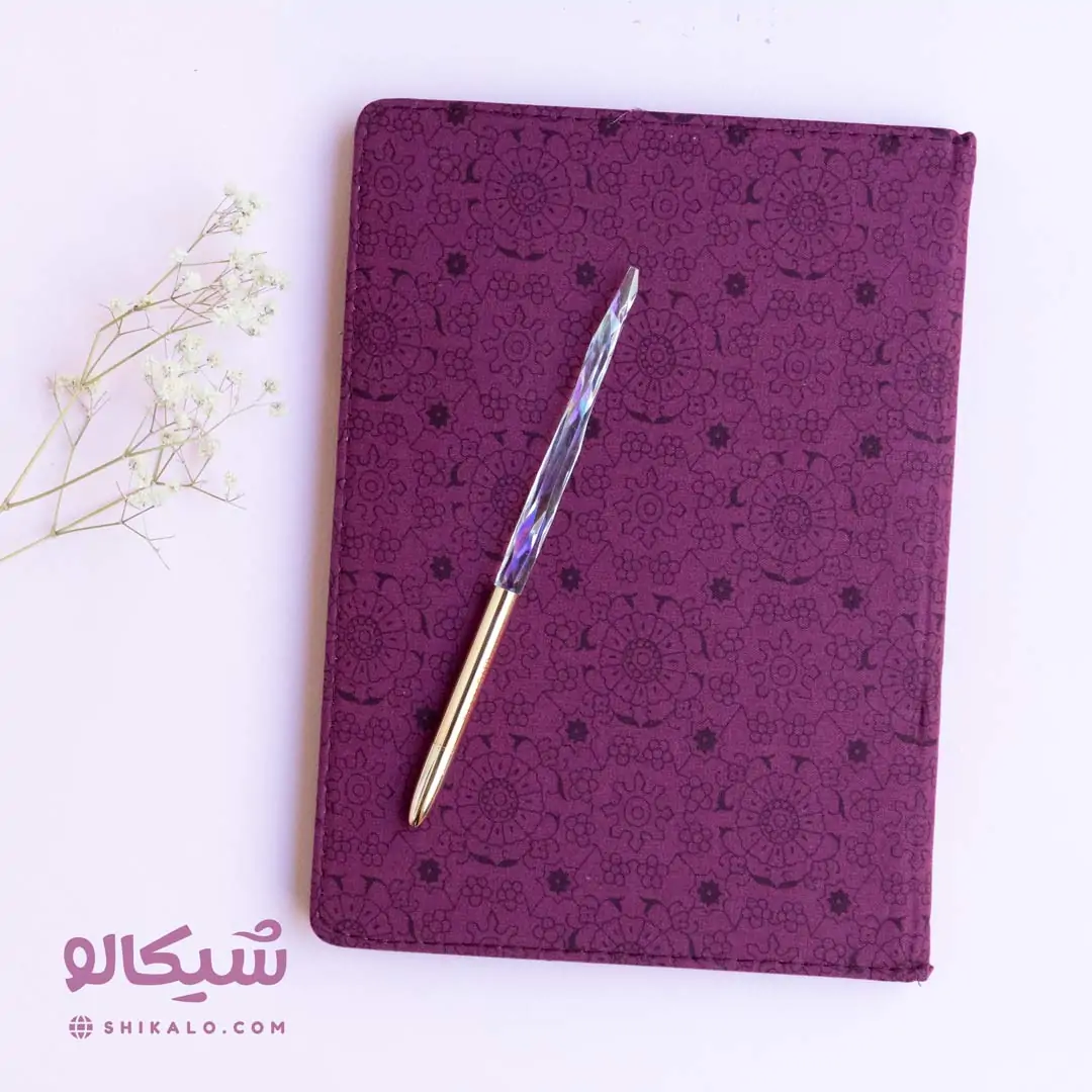 دفتر-نقطه-ای-بنفش دفتر نقطه ای بنفش کش دار