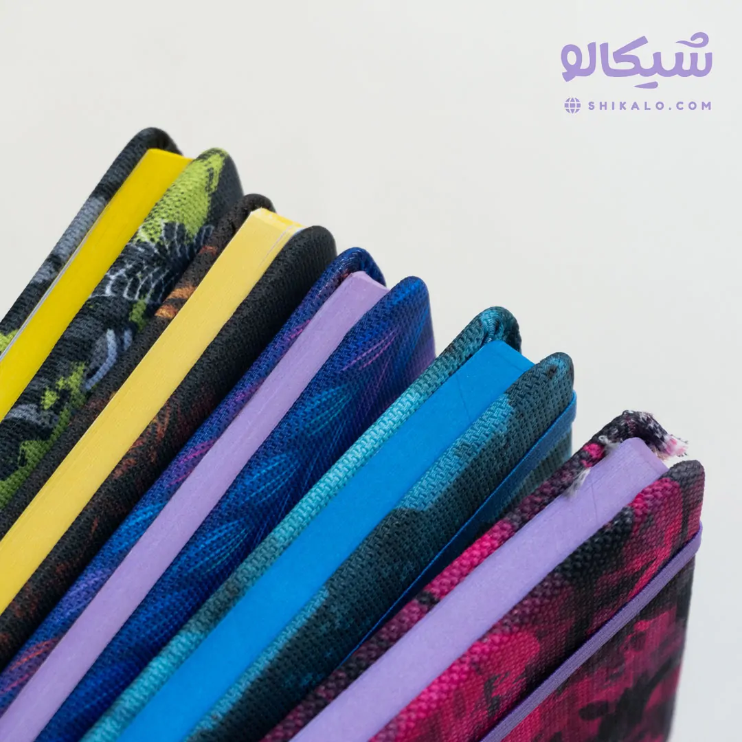 دفتر پارچه ای مربعی کش دار 3 دفتر پارچه ای مربعی کش دار