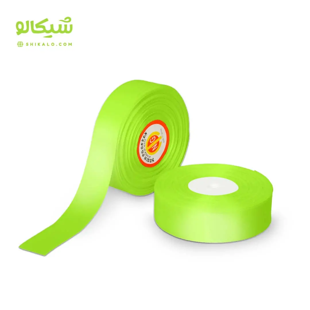 ربان-سبز-رنگ روبان ساتن سبز روشن (حلقه ای) - تصویر 1