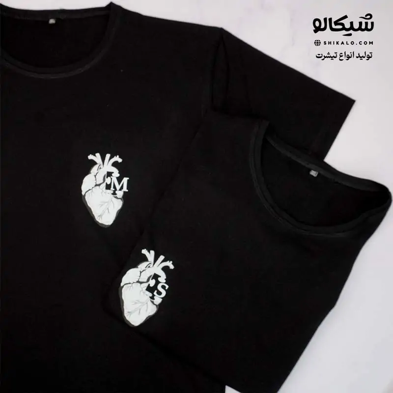 تیشرت ست دو نفره قلب با حرف انگیسی کد 14 - تصویر 3