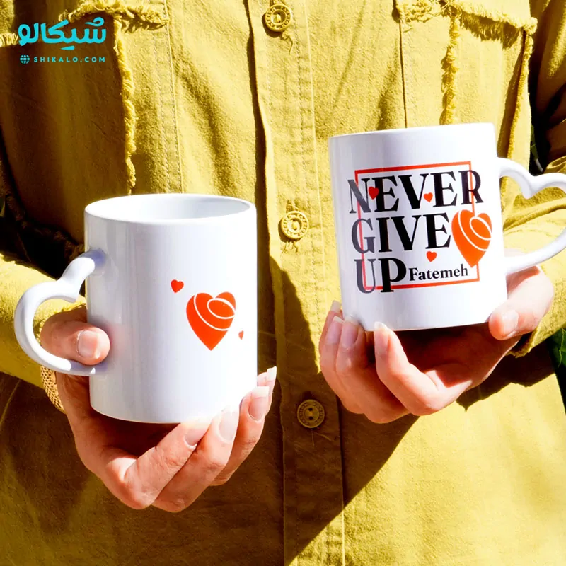 لیوان طرح never give up هرگز تسلیم نشو 1 لیوان تسلیم نشو
