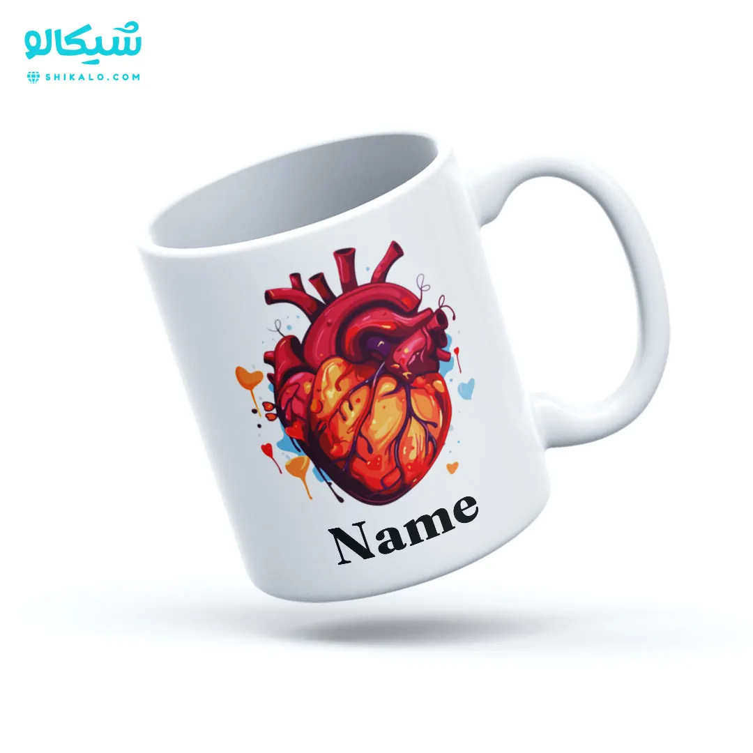 ماگ-قلب-سرخ-کد-13 ماگ قلب سرخ با نام دلخواه کد 13 - تصویر 1