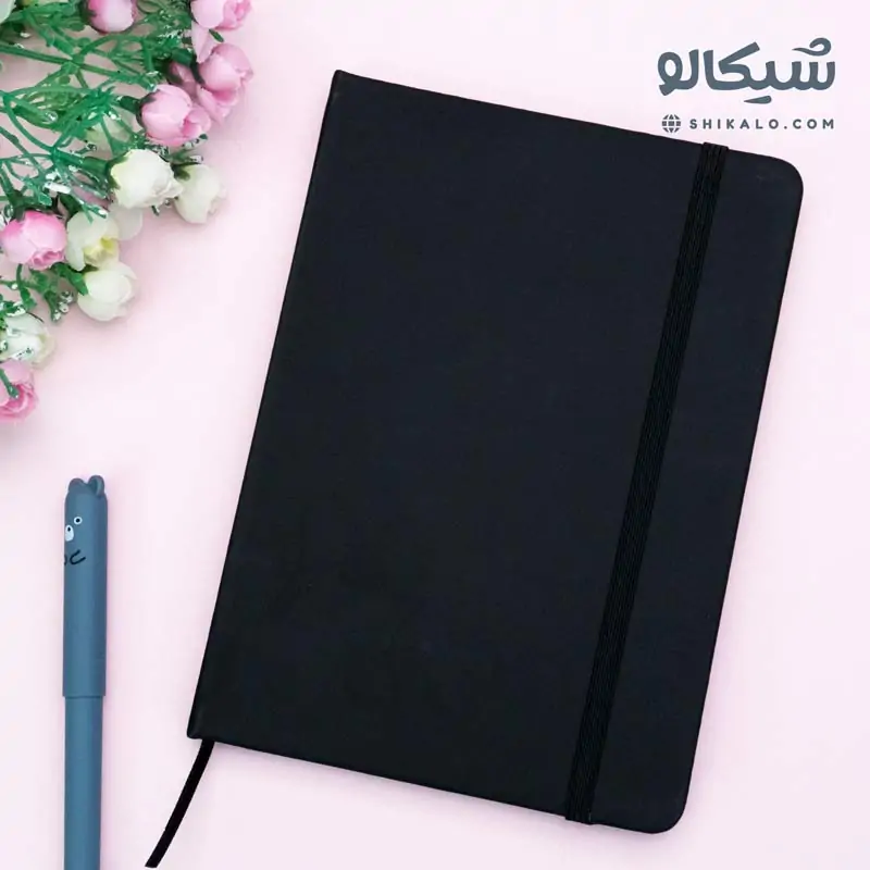 دفتر خط دار مشکی کوچک 2 دفتر خط دار مشکی کوچک