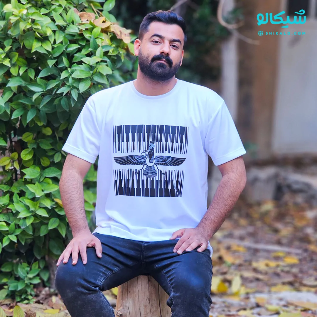 تیشرت-چوقا-ایرانی تیشرت طرح فروهر و چوقا - تصویر 1