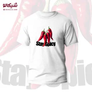 تیشرت طرح سفید فلفلی